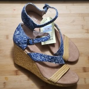 Toms Clarissa Batik Espadrille Wedge Heel Sandal
